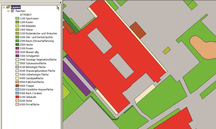 Grünflächenkataster Grünflächenkataster in GIS-Anwendung
