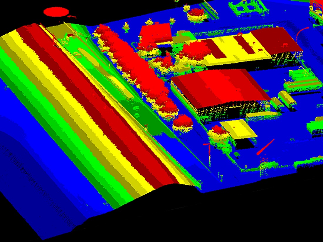 Digital Surface Model of a sea dike from a diagonal view