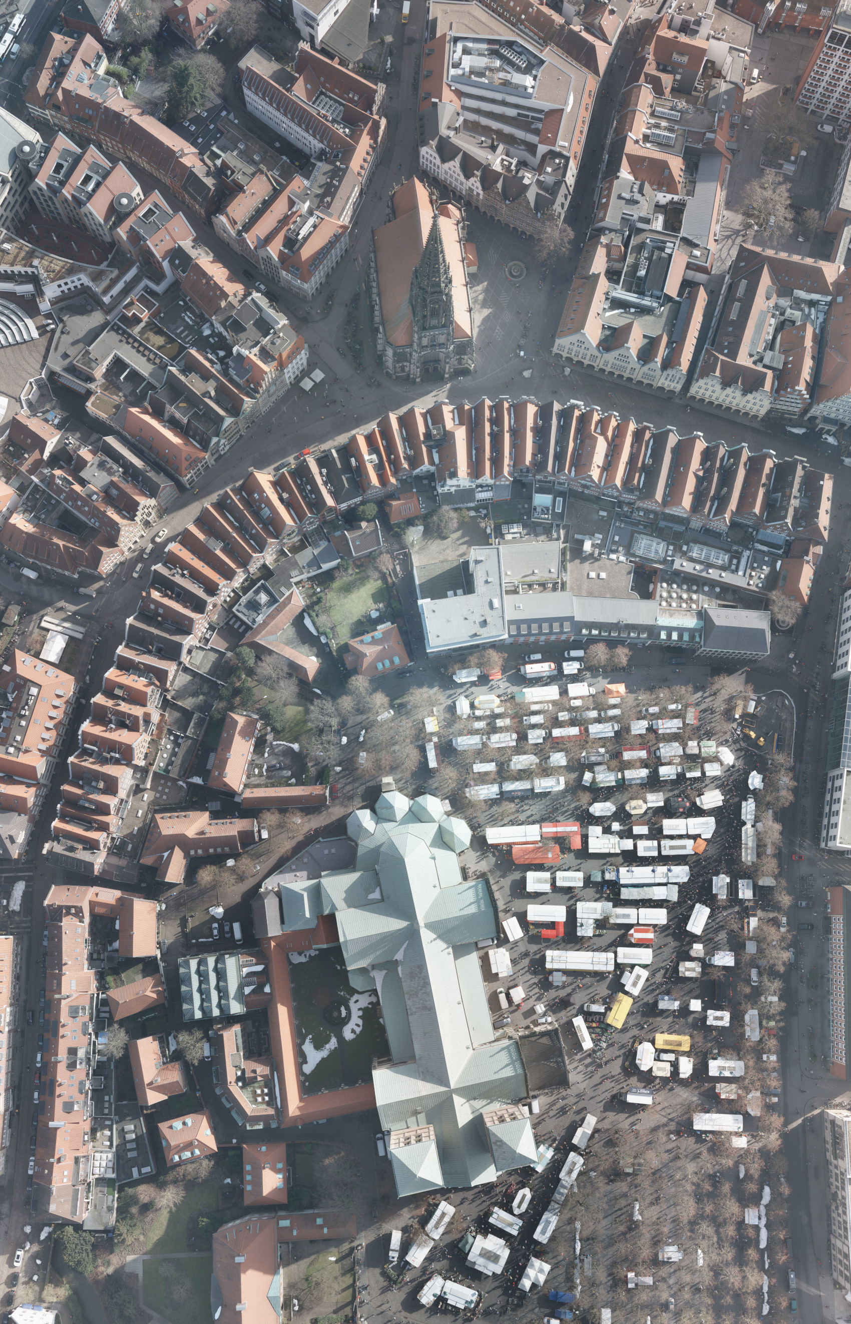 Domplatz, Prinzipalmarkt und St. Lamberti-Kirche im Münster