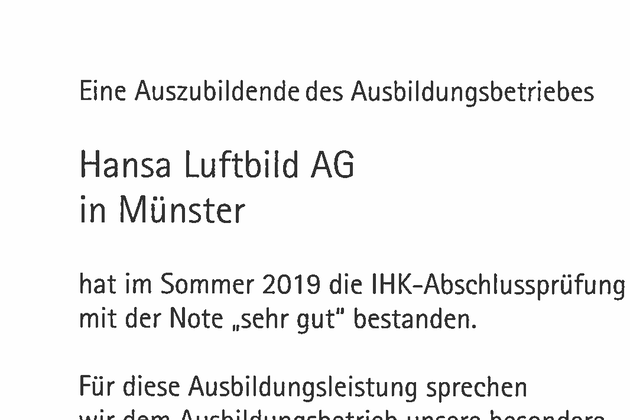 IHK-Zertifikat 2019 für sehr gute Ausbildungsleistung